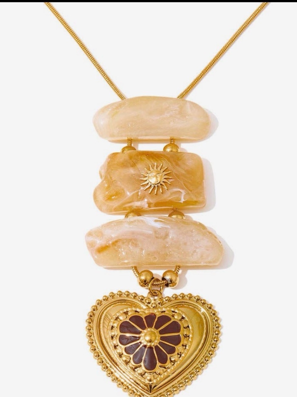 Heart Geometric Statement Necklace (7565)